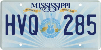 MS license plate HVQ285