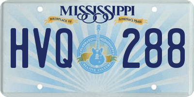 MS license plate HVQ288