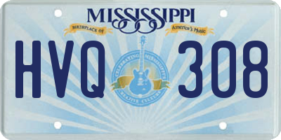 MS license plate HVQ308