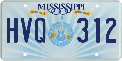MS license plate HVQ312