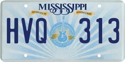 MS license plate HVQ313