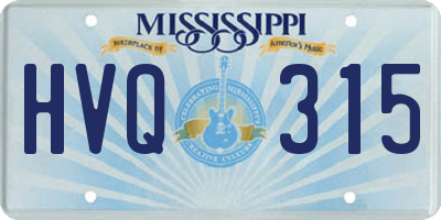 MS license plate HVQ315