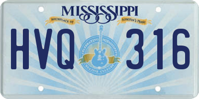MS license plate HVQ316