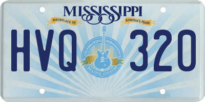 MS license plate HVQ320