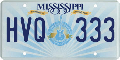 MS license plate HVQ333