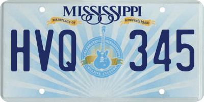 MS license plate HVQ345