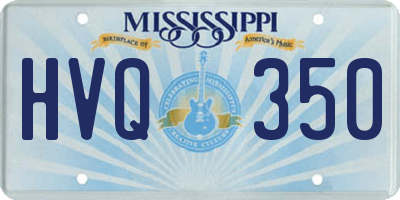 MS license plate HVQ350