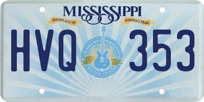 MS license plate HVQ353