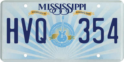 MS license plate HVQ354