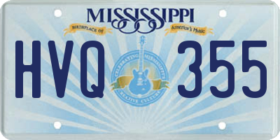 MS license plate HVQ355