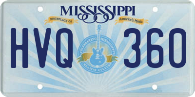 MS license plate HVQ360
