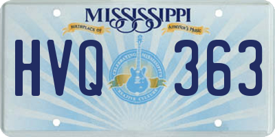 MS license plate HVQ363