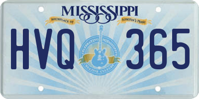 MS license plate HVQ365