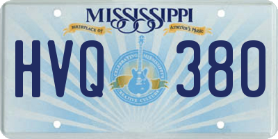 MS license plate HVQ380