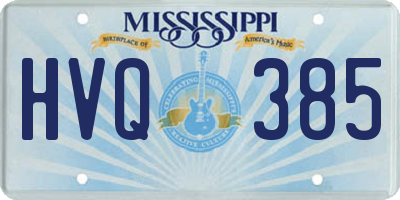 MS license plate HVQ385