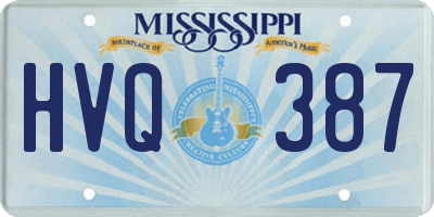 MS license plate HVQ387