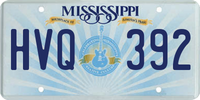 MS license plate HVQ392