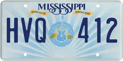 MS license plate HVQ412