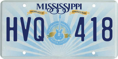 MS license plate HVQ418