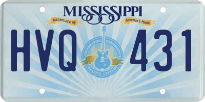 MS license plate HVQ431