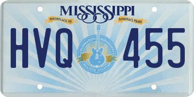MS license plate HVQ455
