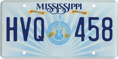 MS license plate HVQ458