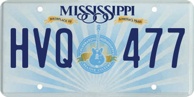 MS license plate HVQ477