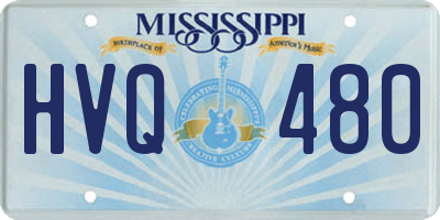 MS license plate HVQ480