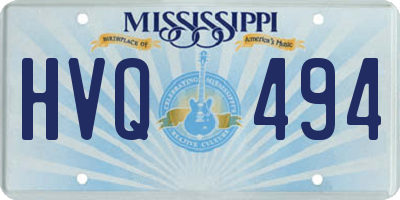 MS license plate HVQ494