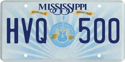 MS license plate HVQ500