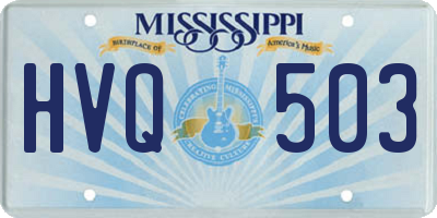 MS license plate HVQ503