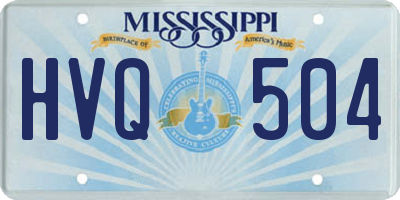 MS license plate HVQ504