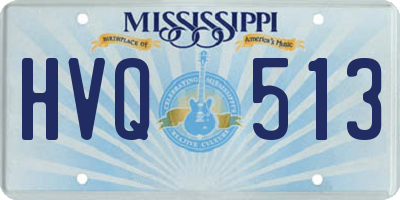 MS license plate HVQ513