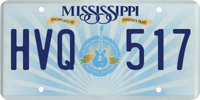 MS license plate HVQ517