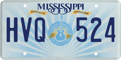 MS license plate HVQ524