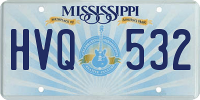 MS license plate HVQ532
