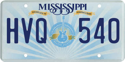 MS license plate HVQ540