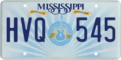 MS license plate HVQ545