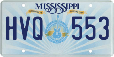 MS license plate HVQ553