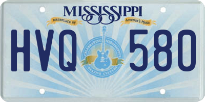 MS license plate HVQ580