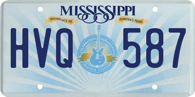 MS license plate HVQ587