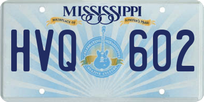 MS license plate HVQ602