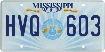 MS license plate HVQ603