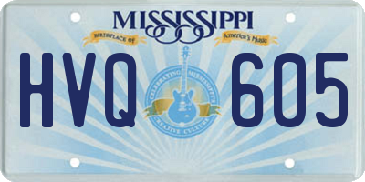 MS license plate HVQ605