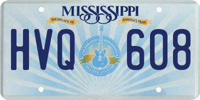 MS license plate HVQ608