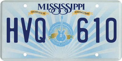 MS license plate HVQ610