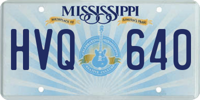 MS license plate HVQ640