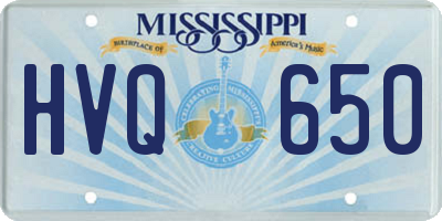 MS license plate HVQ650