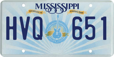 MS license plate HVQ651