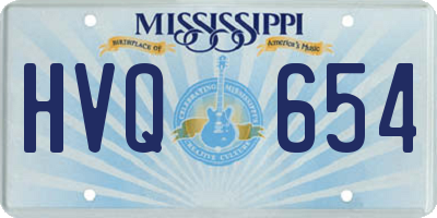 MS license plate HVQ654